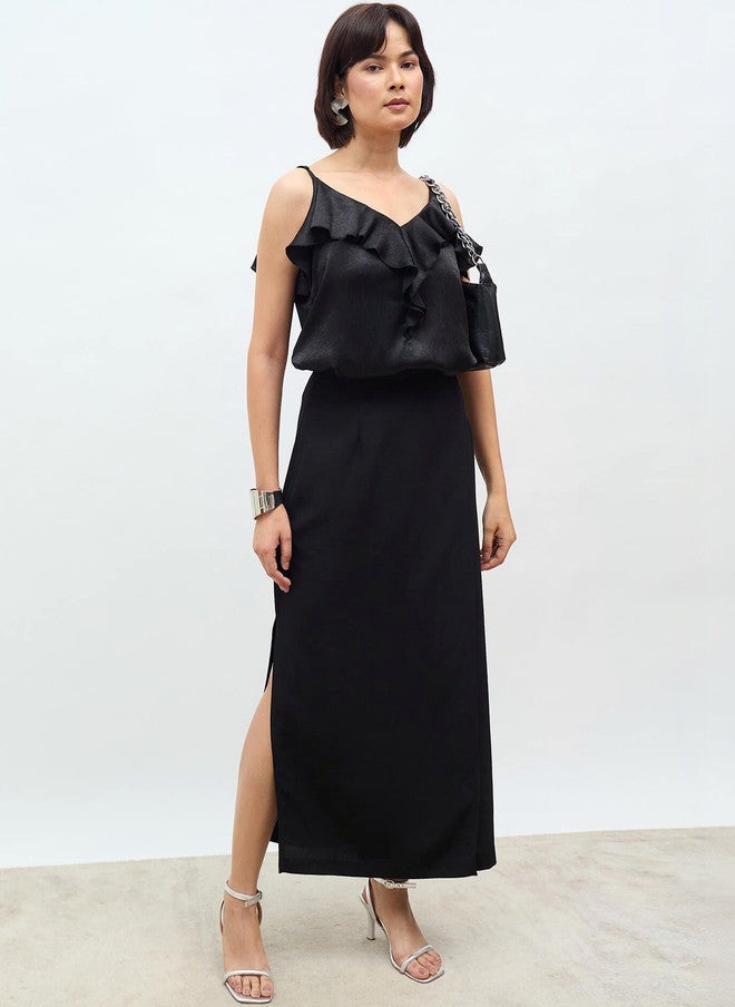 SALT ATTIRE Ruffles Satin Top - Image 3