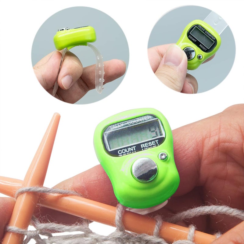 JMOO Electronic Finger Tally Counter 7-Pack, Mini LCD Digital Display Tally Counter, Handheld Counter Clicker Pitch Counter for Coaching, Knitting, Lap, Fishing, Golf and Row - Image 5