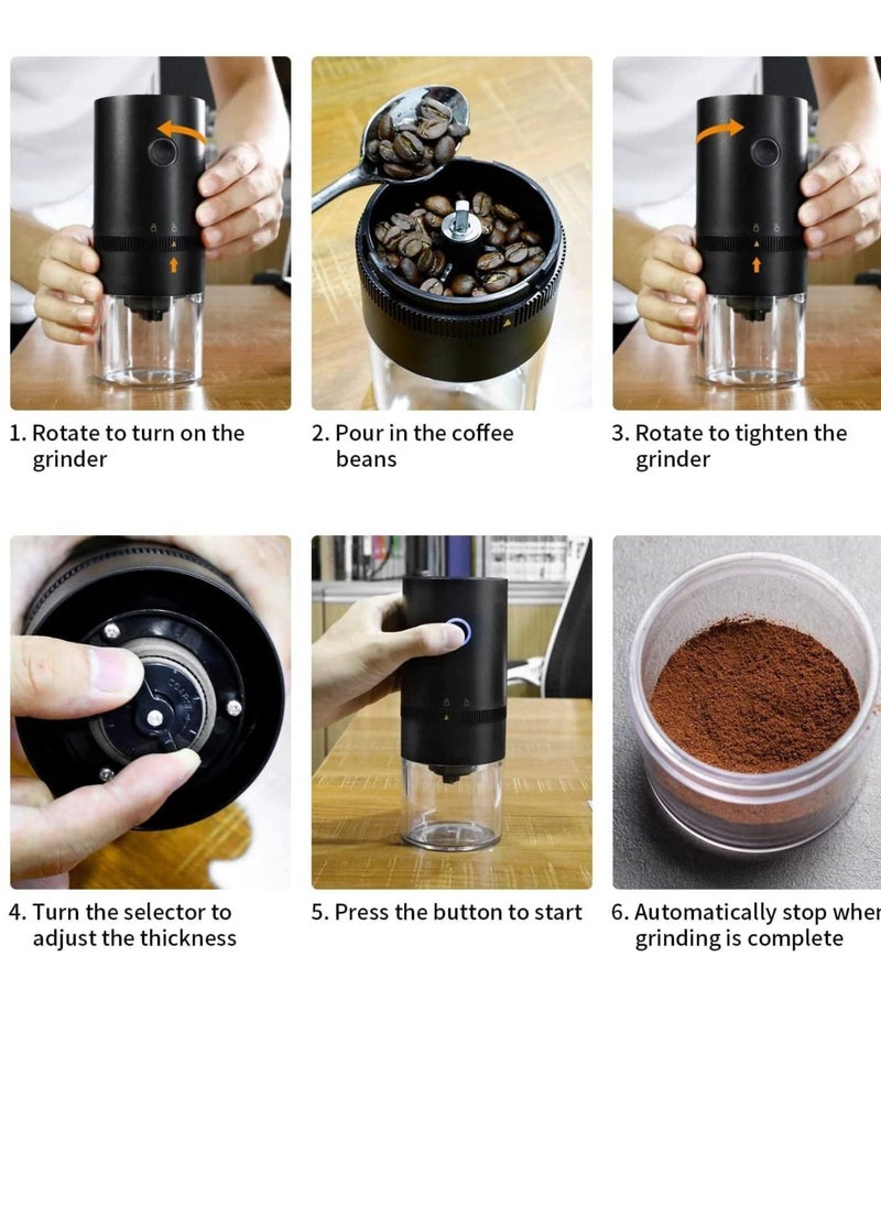 Generic - USB Rechargeable Portable Electric Burr Coffee Grinder, 4 Cups Small Automatic Conical Burr with Multi Grind Setting for Espresso Drip Pour Over French Press - Image 1