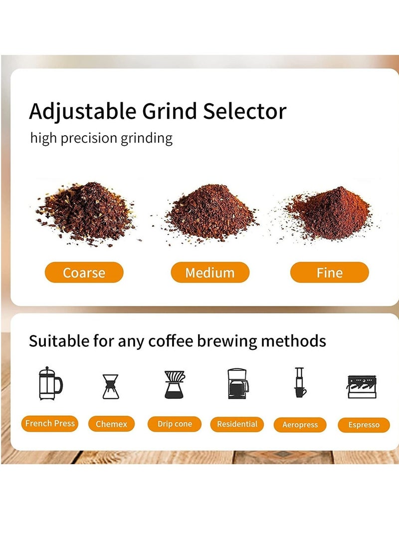 Generic - USB Rechargeable Portable Electric Burr Coffee Grinder, 4 Cups Small Automatic Conical Burr with Multi Grind Setting for Espresso Drip Pour Over French Press - Image 1