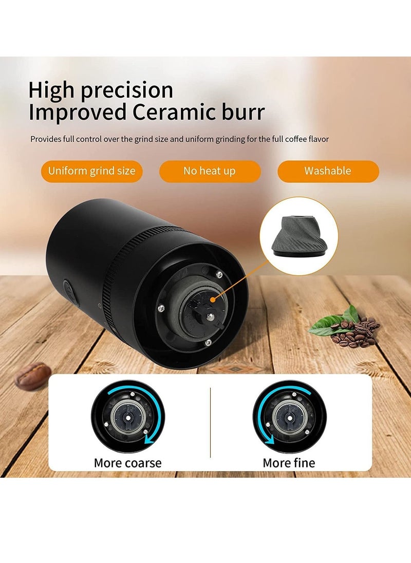 Generic - USB Rechargeable Portable Electric Burr Coffee Grinder, 4 Cups Small Automatic Conical Burr with Multi Grind Setting for Espresso Drip Pour Over French Press - Image 1