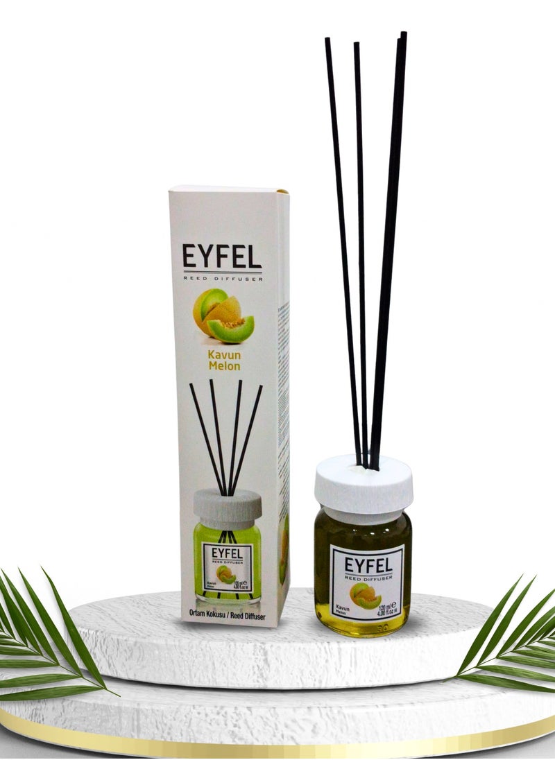 EYFEL EYFEL Reed Diffuser 120ml – Melon Fragrance | Long-Lasting Room Freshener  - Image 1