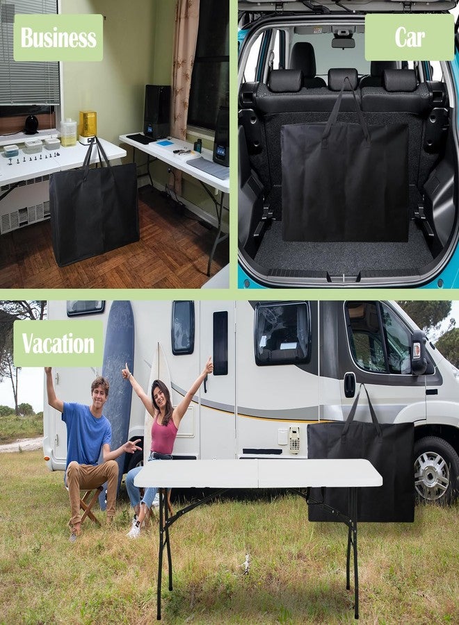 Luccov 4/6/ 8 Foot Folding Table Storage Bag, Waterproof Heavy Duty Large Carrying Bag for Folding Tables, Picnic/Camp Tables Cover with Durable Zipper & Shoulder Strap, 31" D X 37" W X4.5 H, Black - Image 5