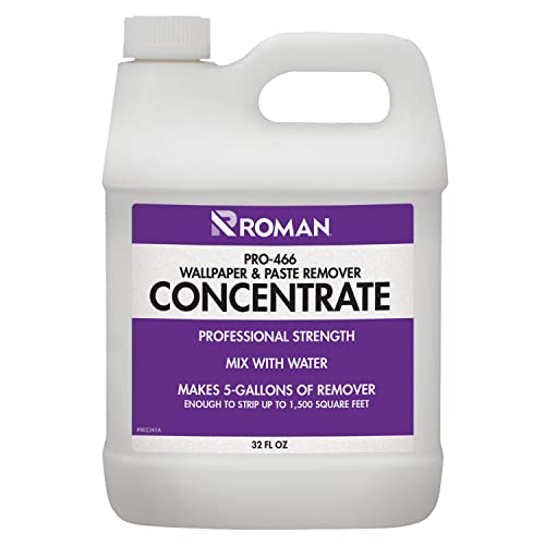 ROMAN Wallpaper Removal Kit - Concentrate (32 oz), Perforating Scoring Tool, and Angled Scraper for Home Improvement - Yields 5 Gallons of Remover (1500 sq. ft Coverage) - Image 2