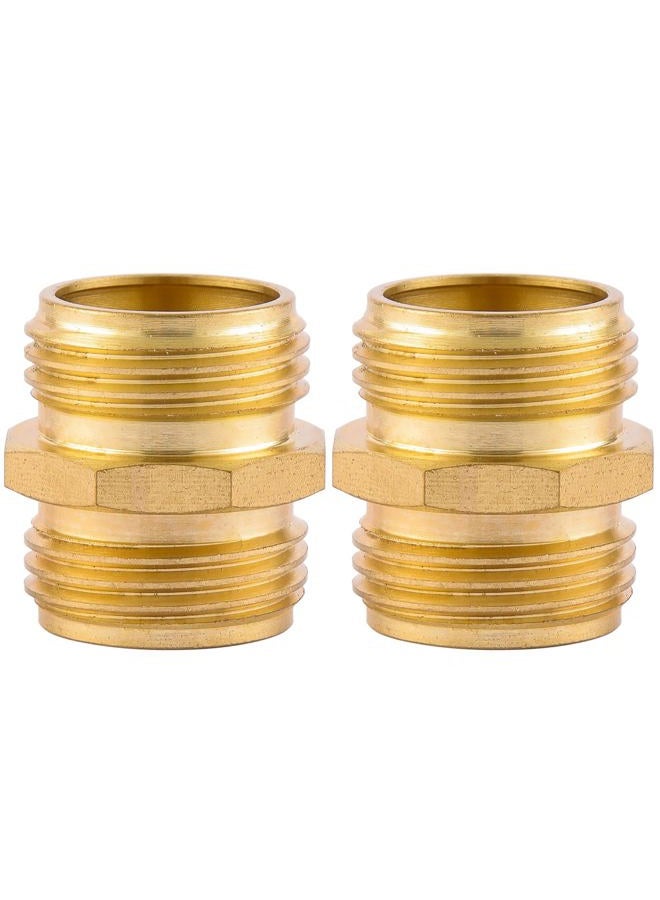 Sanpaint REGNHLIF 2 Pack 3/4" Brass Garden Hose Adapter Double Male Quick Connector - Image 5