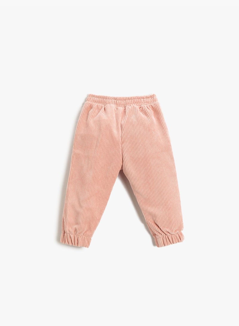 KOTON Corduroy Jogger Trousers Pocket - Image 2