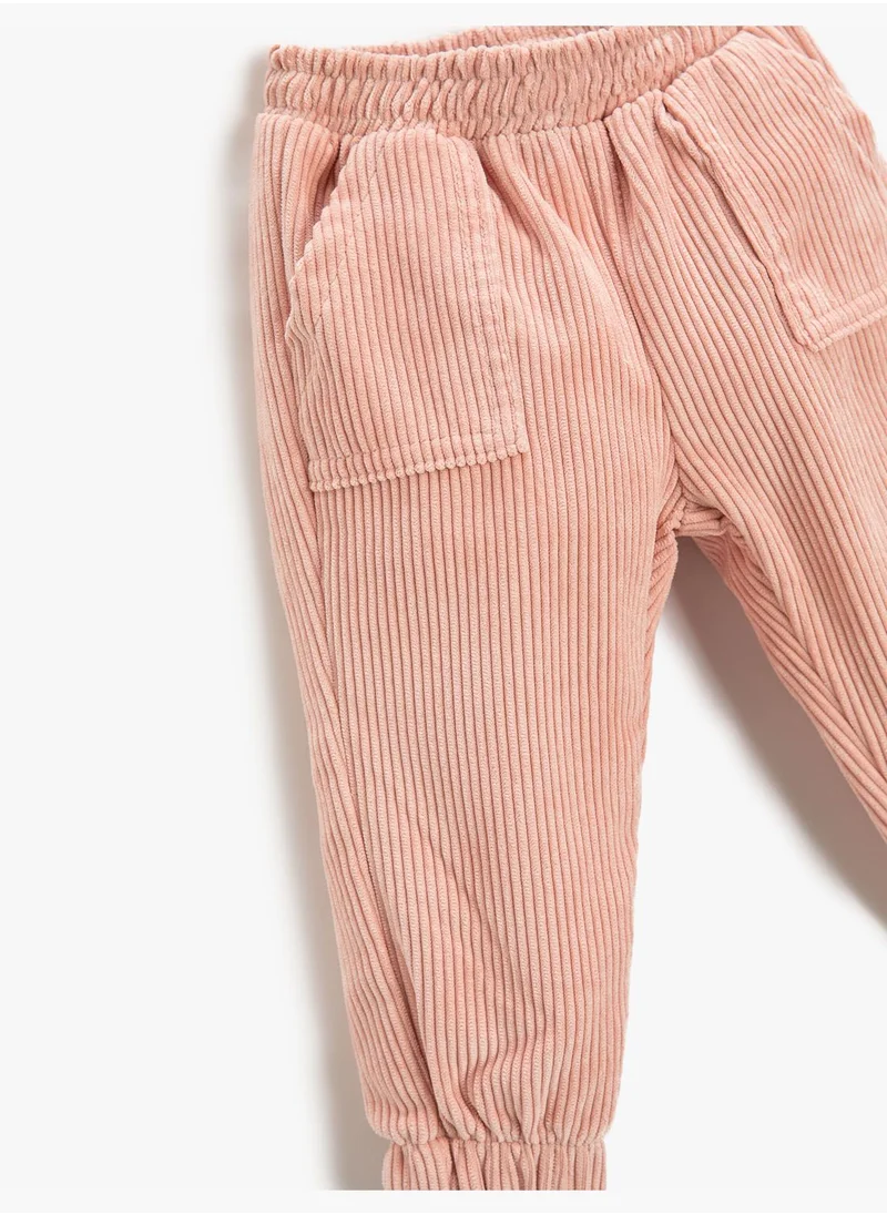 كوتون Corduroy Jogger Trousers Pocket