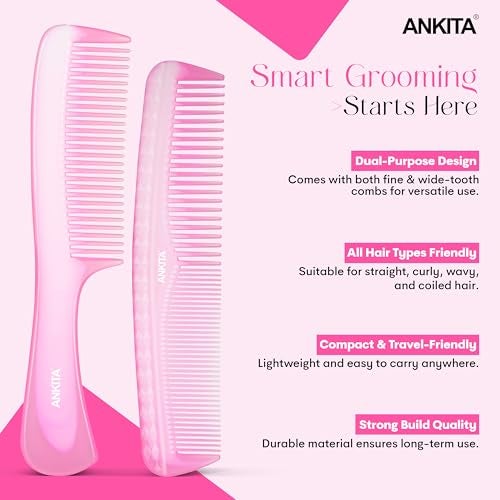 Ankita Hair Comb Set of 2|Hair Styling Comb For Grooming |Hair Comb For Men and Women|(2in1 Set) - Image 5