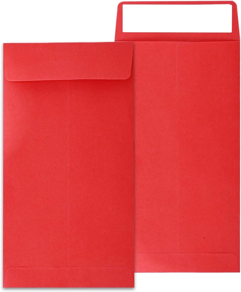 xflyxin Cash Envelopes 100 Pack 3.5x6.5 Inch, Red Envelopes, Coin Envelopes, Seed Envelopes, Colorful Envelopes Cash, Suitable for Budget, Checks, Coins, Jewelry, Small Items, Large - Image 1