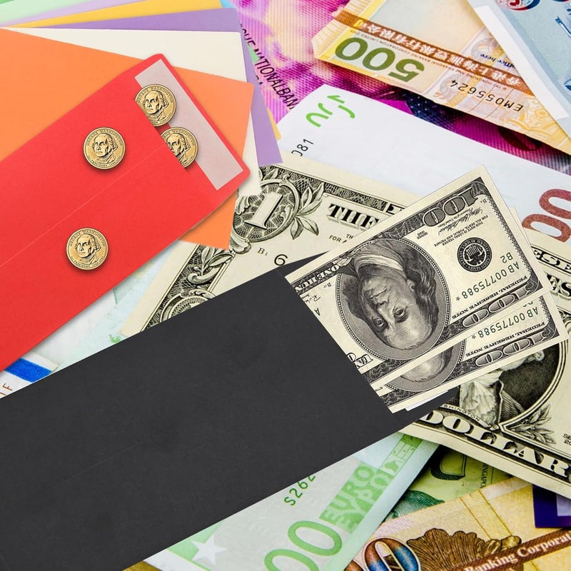 xflyxin Cash Envelopes 100 Pack 3.5x6.5 Inch, Red Envelopes, Coin Envelopes, Seed Envelopes, Colorful Envelopes Cash, Suitable for Budget, Checks, Coins, Jewelry, Small Items, Large - Image 5