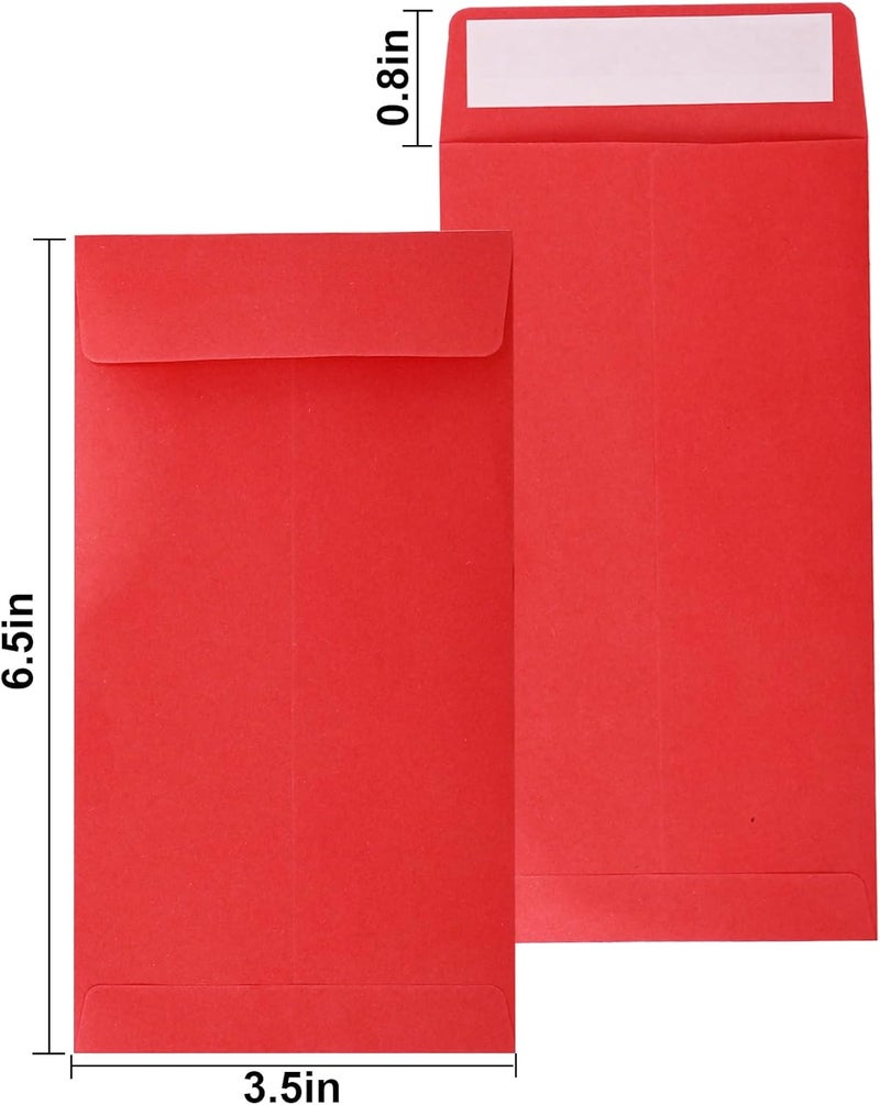 xflyxin Cash Envelopes 100 Pack 3.5x6.5 Inch, Red Envelopes, Coin Envelopes, Seed Envelopes, Colorful Envelopes Cash, Suitable for Budget, Checks, Coins, Jewelry, Small Items, Large - Image 2