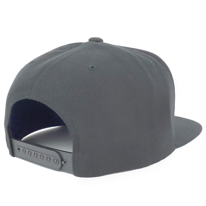 Armycrew Oversize XXL Structured Blank Flatbill Snapback Cap - Charcoal - 2XL - Image 2
