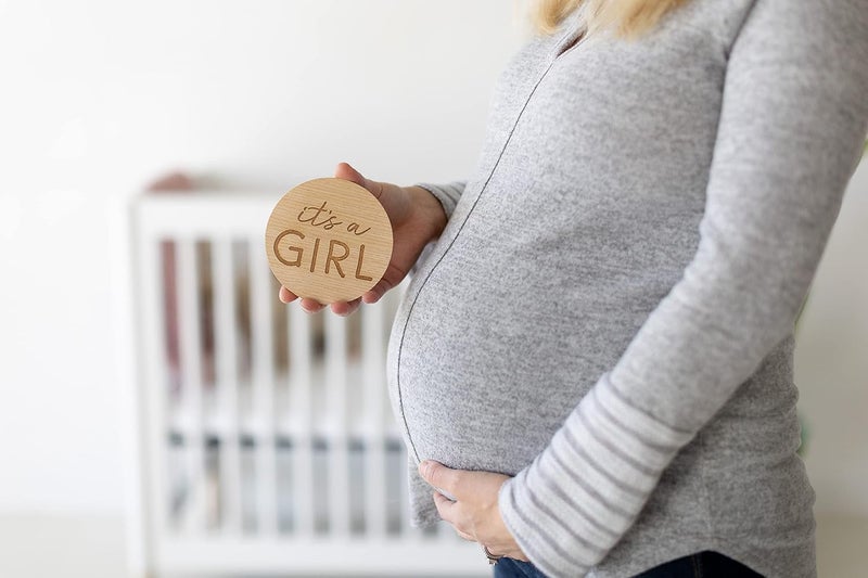 pearhead Pregnancy Journey Milestone Markers, Wooden Weekly Growth Milestone Discs, Pregnancy Announcement and Baby Arrival Double Sided Photo Prop Cards, Mother's Day Accessory, Multi - Image 5