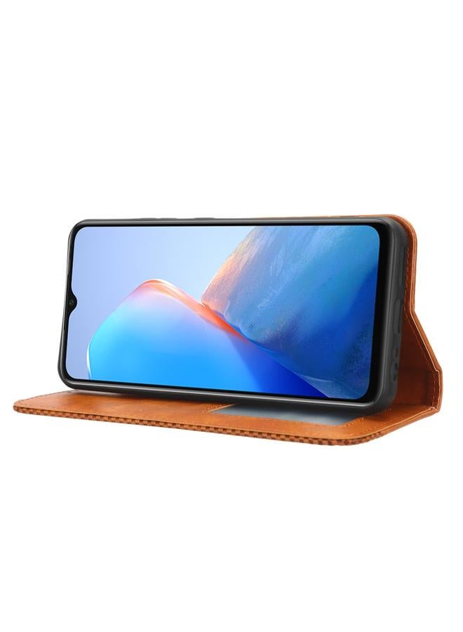 زبون جراب لهاتف Infinix Smart 7 HD X6516 مصنوع من الجلد بمشبك مغناطيسي بتصميم كلاسيكي - Image 5