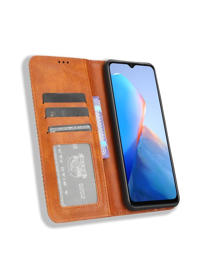 زبون جراب لهاتف Infinix Smart 7 HD X6516 مصنوع من الجلد بمشبك مغناطيسي بتصميم كلاسيكي - Image 4