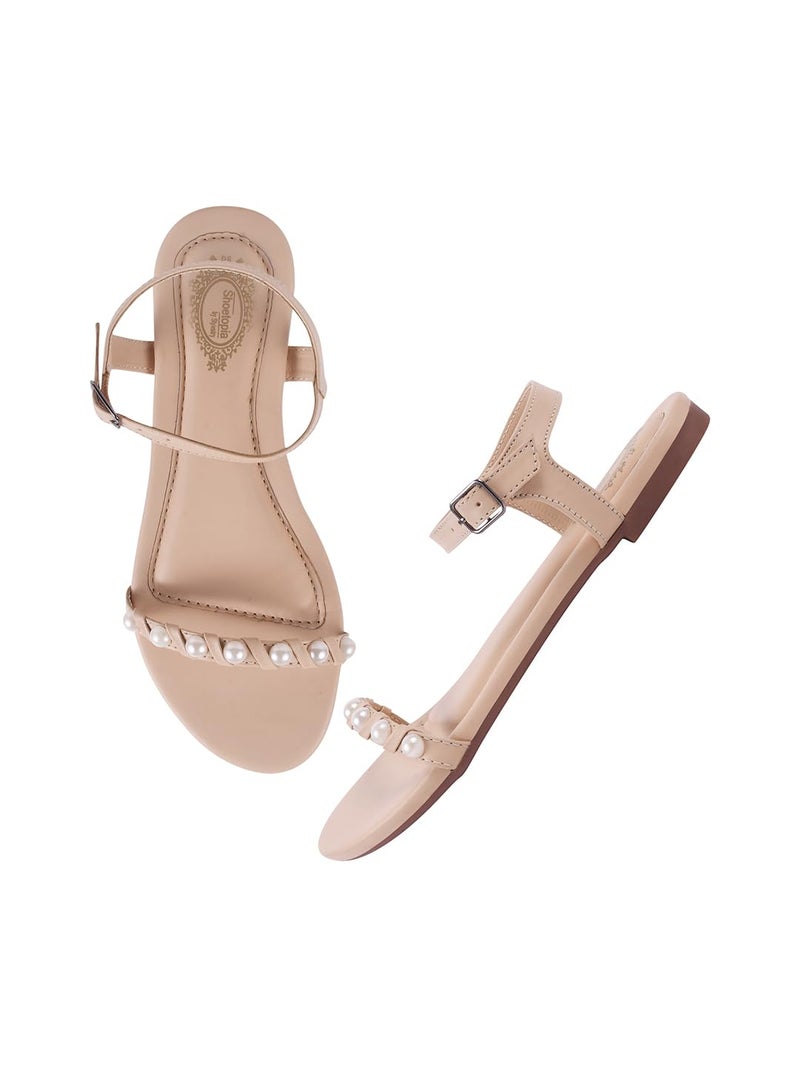 Shoetopia صنادل شوتوبيا الأنيقة للنساء والفتيات | قاعدة قدم مبطنة | ملابس غير رسمية، عرقية، يومية، مسائية ومناسبات | مريحة - Image 3
