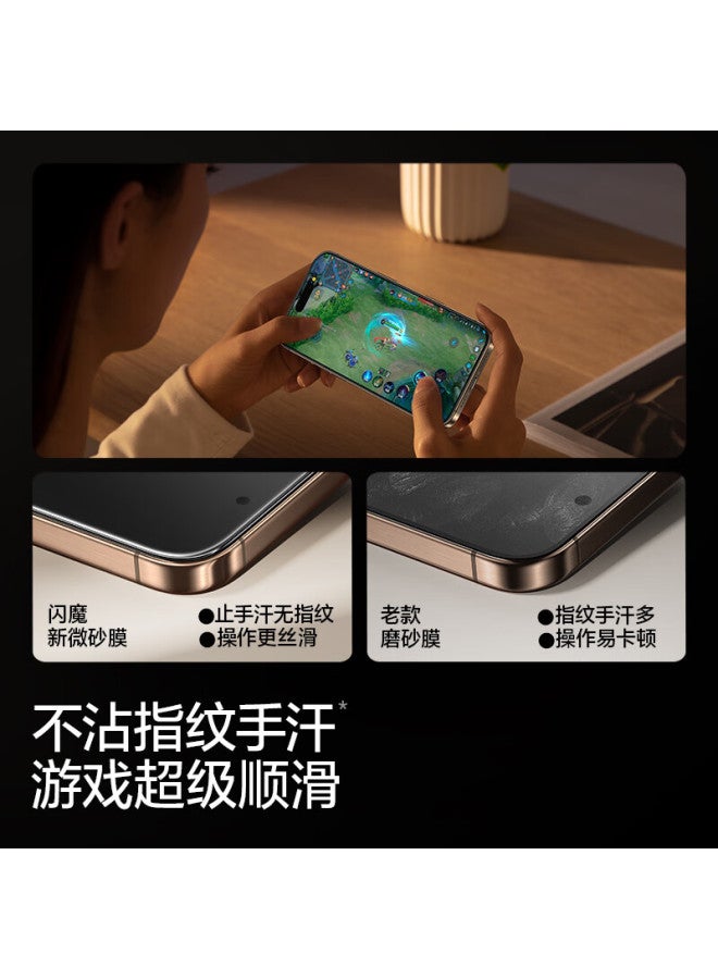 SmartDevil حماية شاشة زجاجية مقساة سمارت ديفيل لجهاز آيفون 16 برو، شاشة كاملة عالية الدقة مضادة للانفجار غير لامعة مضادة للبصمات إحساس لمسة سلسة مقاومة للغبار سماعة أذن 2-pack - Image 5