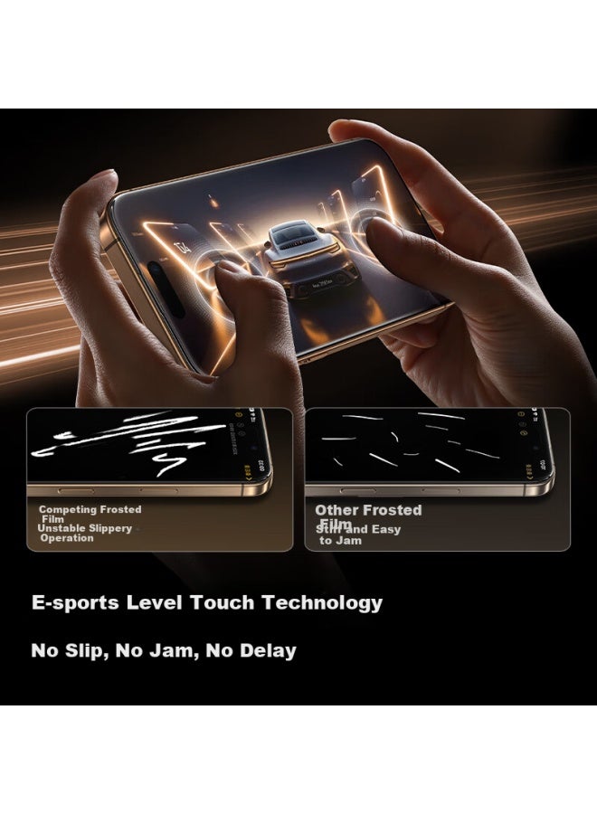 SmartDevil حماية شاشة زجاجية مقساة سمارت ديفيل لجهاز آيفون 16 برو، شاشة كاملة عالية الدقة مضادة للانفجار غير لامعة مضادة للبصمات إحساس لمسة سلسة مقاومة للغبار سماعة أذن 2-pack - Image 4