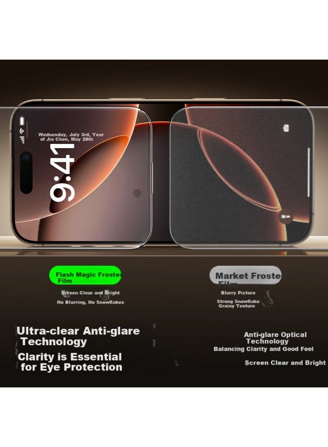 SmartDevil حماية شاشة زجاجية مقساة سمارت ديفيل لجهاز آيفون 16 برو، شاشة كاملة عالية الدقة مضادة للانفجار غير لامعة مضادة للبصمات إحساس لمسة سلسة مقاومة للغبار سماعة أذن 2-pack - Image 3