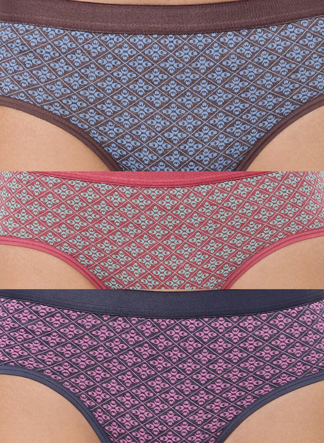 Red Rose RedRose Women Pack Of 3 Assorted Hipster Briefs - Image 5