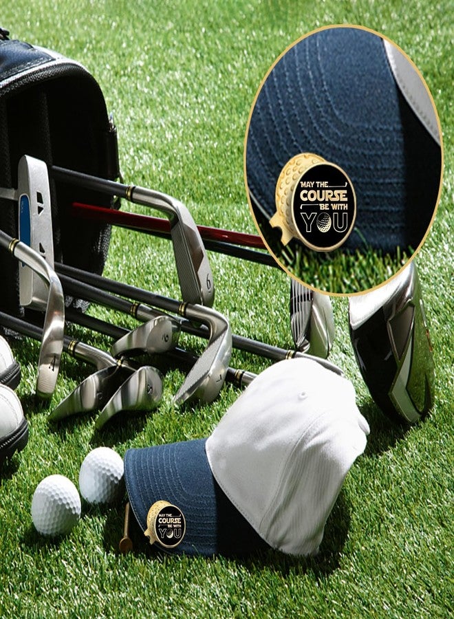 GEYGIE May The Course Be with You Black Gold Golf Ball Marker with Magnetic Hat Clip, Funny Golf Gifts and Accessories for Men Women, Birthday for Golf Fan, Golf Novelty Gift - Image 5