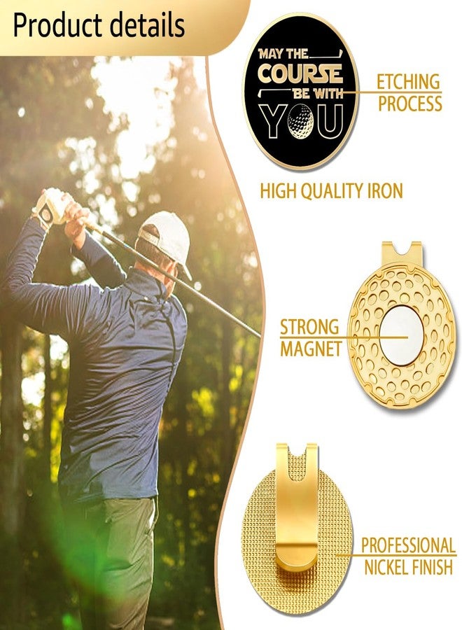 GEYGIE May The Course Be with You Black Gold Golf Ball Marker with Magnetic Hat Clip, Funny Golf Gifts and Accessories for Men Women, Birthday for Golf Fan, Golf Novelty Gift - Image 3