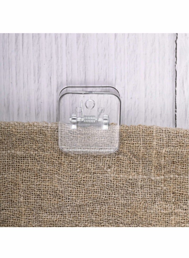 Excefore Self Adhesive Clips, Tapestry Hangers, Wall Clips, Shower Curtain Clips, Photo Clips for Paper Flag Hanger Double-Sided Adhesive Spring Clips for Teachers, Poster and Home Office Rope(Clear,12 Pcs) - Image 5