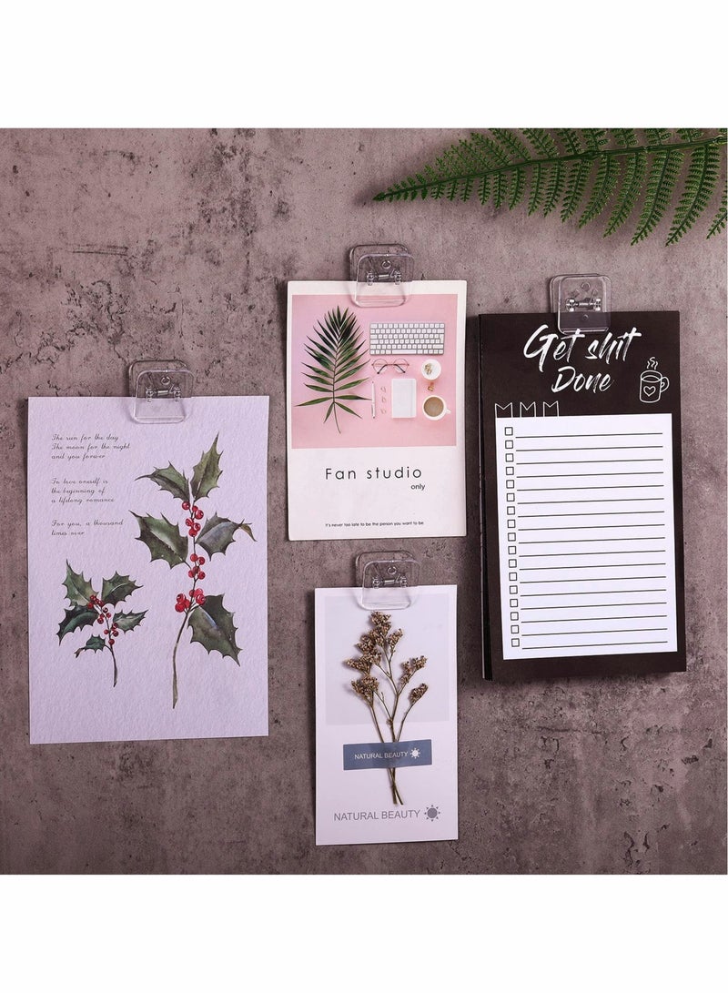 Excefore Self Adhesive Clips, Tapestry Hangers, Wall Clips, Shower Curtain Clips, Photo Clips for Paper Flag Hanger Double-Sided Adhesive Spring Clips for Teachers, Poster and Home Office Rope(Clear,12 Pcs) - Image 2