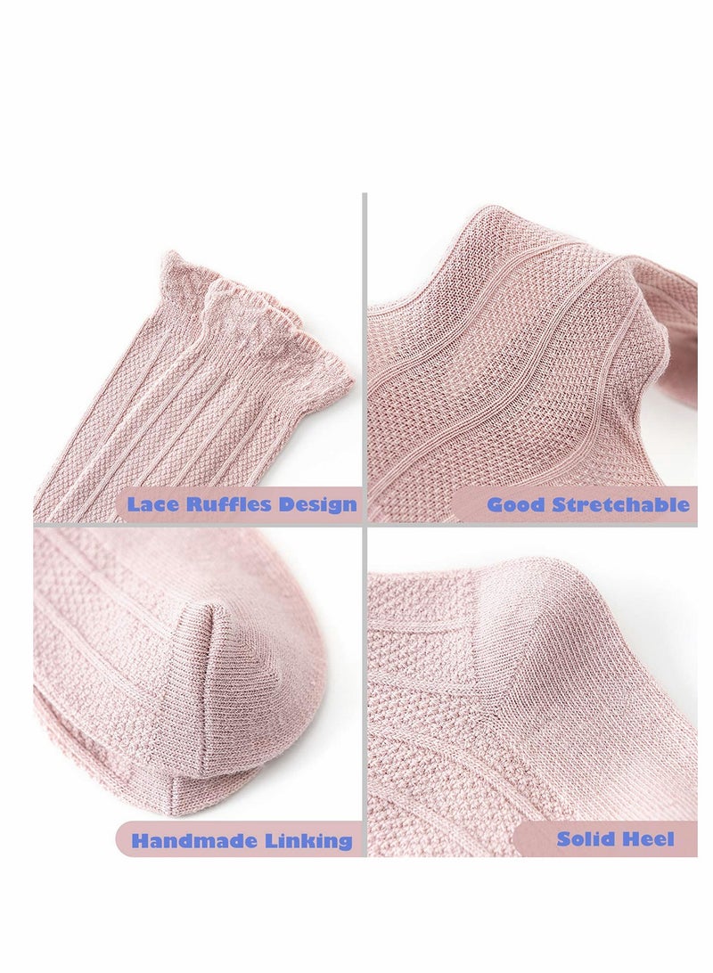 5 Pack Baby Socks, Baby Girls Knee High Socks Tube lovely Stockings, Long Unisex, Infants, Toddler Sock, Tights Baby Toddlers Girls Tube Ruffled Uniform Long Stockings - Image 3
