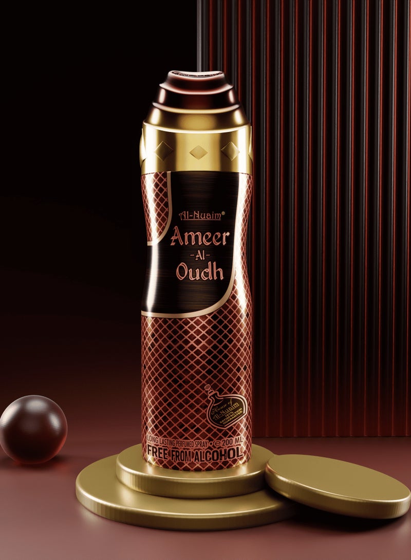 Al Nuaim Ameer Al Oudh Unisex Deodorant - 200ml | Alcohol Free Deo | Body Spray | Long Lasting Perfumed Spray - Image 4