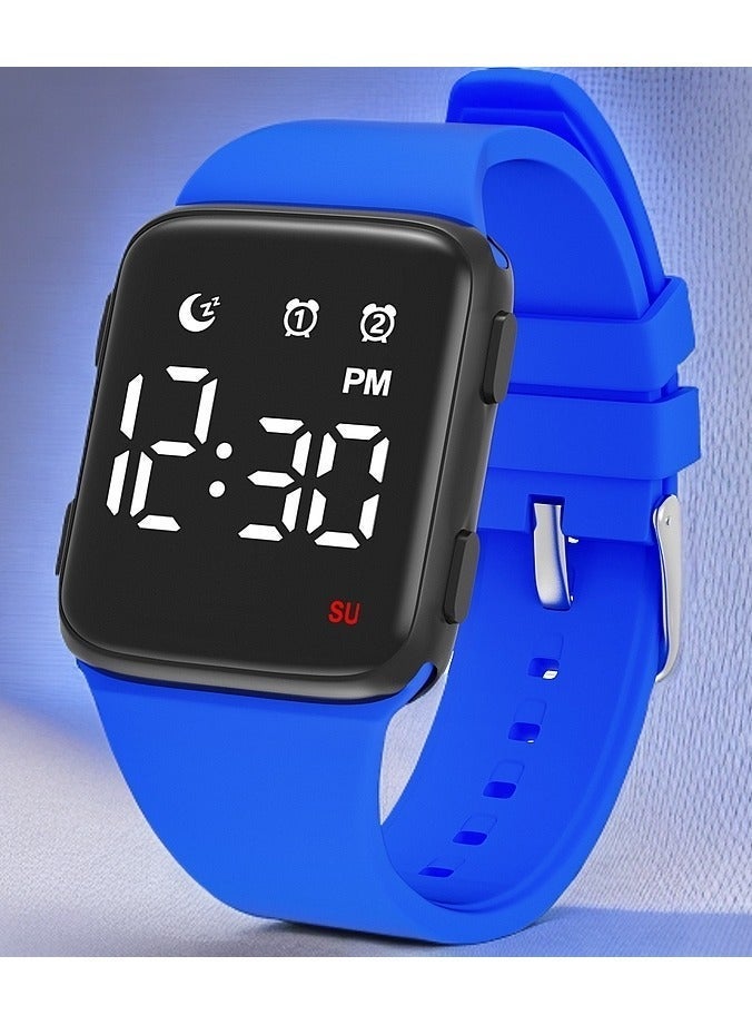 Kids Watches for Girls Boys, Digital Sport Watch with Step Counter Pedometer Vibration Alarm Clock, No App Waterproof Kids Watch Boys Girls Teens Students Ages 5-16, Blue - Image 2