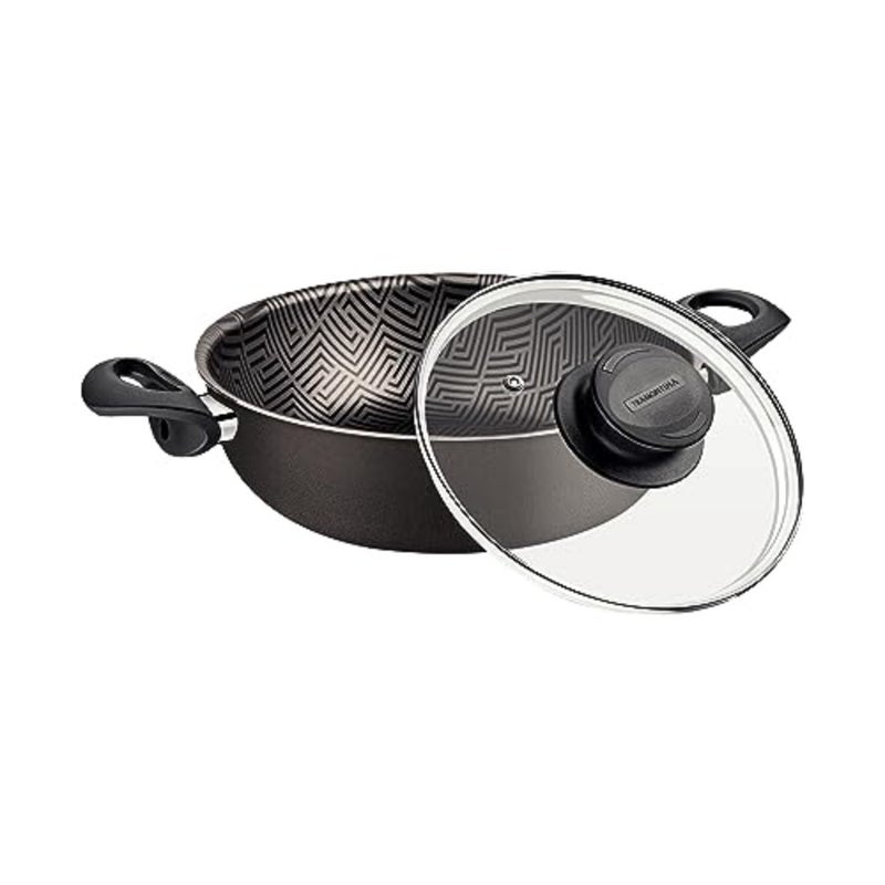 Paris Texture 26cm 3.6L Black Aluminum Skillet with Interior and Exterior Starflon Max PFOA Free Nonstick Coating - Image 2