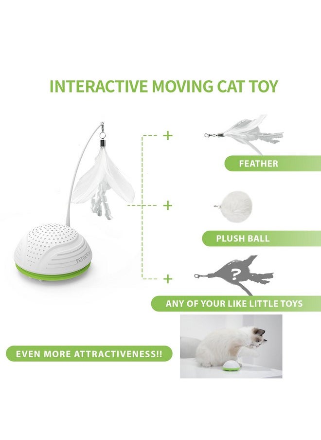 PETGEEK Automatic Cat Toy, Interactive Cat Toy with Mouse Sound Squeaky, Kitty Toys for Cat Small, Feather Cat Toys for Indoor Cats, Best Gift for Birthday, Thanksgiving, Christmas, New Year
