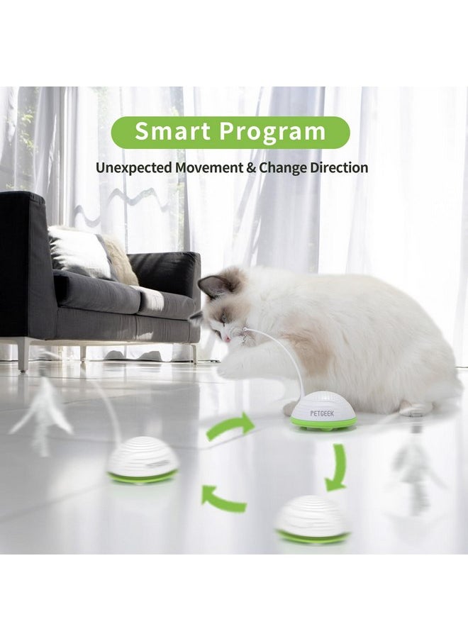 PETGEEK Automatic Cat Toy, Interactive Cat Toy with Mouse Sound Squeaky, Kitty Toys for Cat Small, Feather Cat Toys for Indoor Cats, Best Gift for Birthday, Thanksgiving, Christmas, New Year