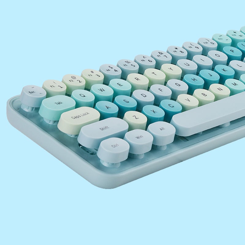 MOFii 2.4G Wireless Keyboard Combo 68 Keys Wireless Keyboard Ergonomic 3-gear Adjustable DPI Green - Image 2