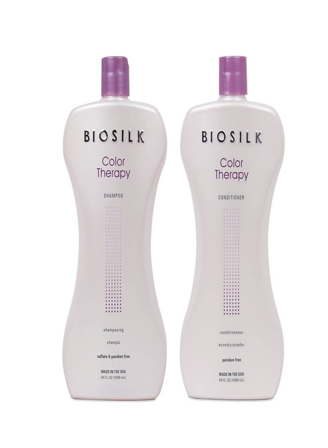 BioSilk Color Therapy Shampoo & Conditioner Duo, Gently Cleanses & Replenishes Moisture, Sulfate, Paraben, & Cruelty-Free, 34 Oz (Pack of 2) - Image 1