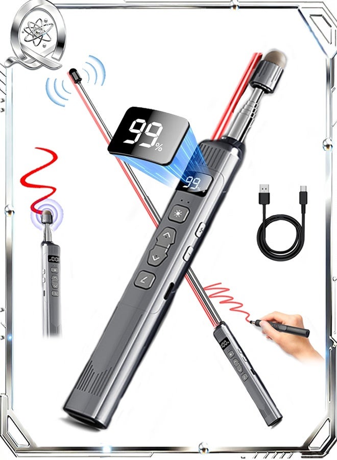 كوانتوم ناقر عرض تقديمي مزود بقلم طابعة ليزر، ومؤشر إضاءة عن بعد لمقدم قابل لإعادة الشحن مزود بقلم شاشة لمس وشاشة رقمية، ومؤشر قابل للسحب وقلم للاستخدام في الفصول الدراسية والمكاتب - Image 1