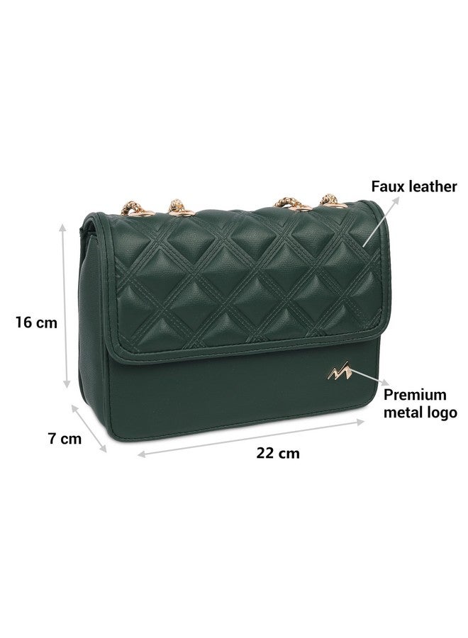 Metro Women Green Sling Bag (66-321) - Image 4