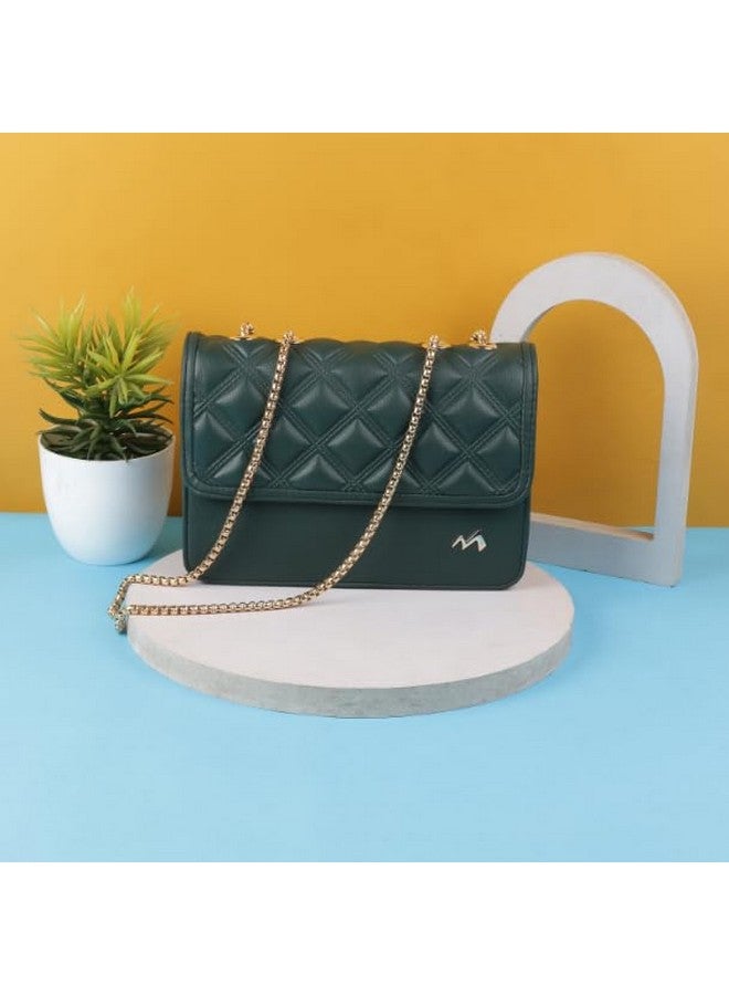 Metro Women Green Sling Bag (66-321) - Image 2