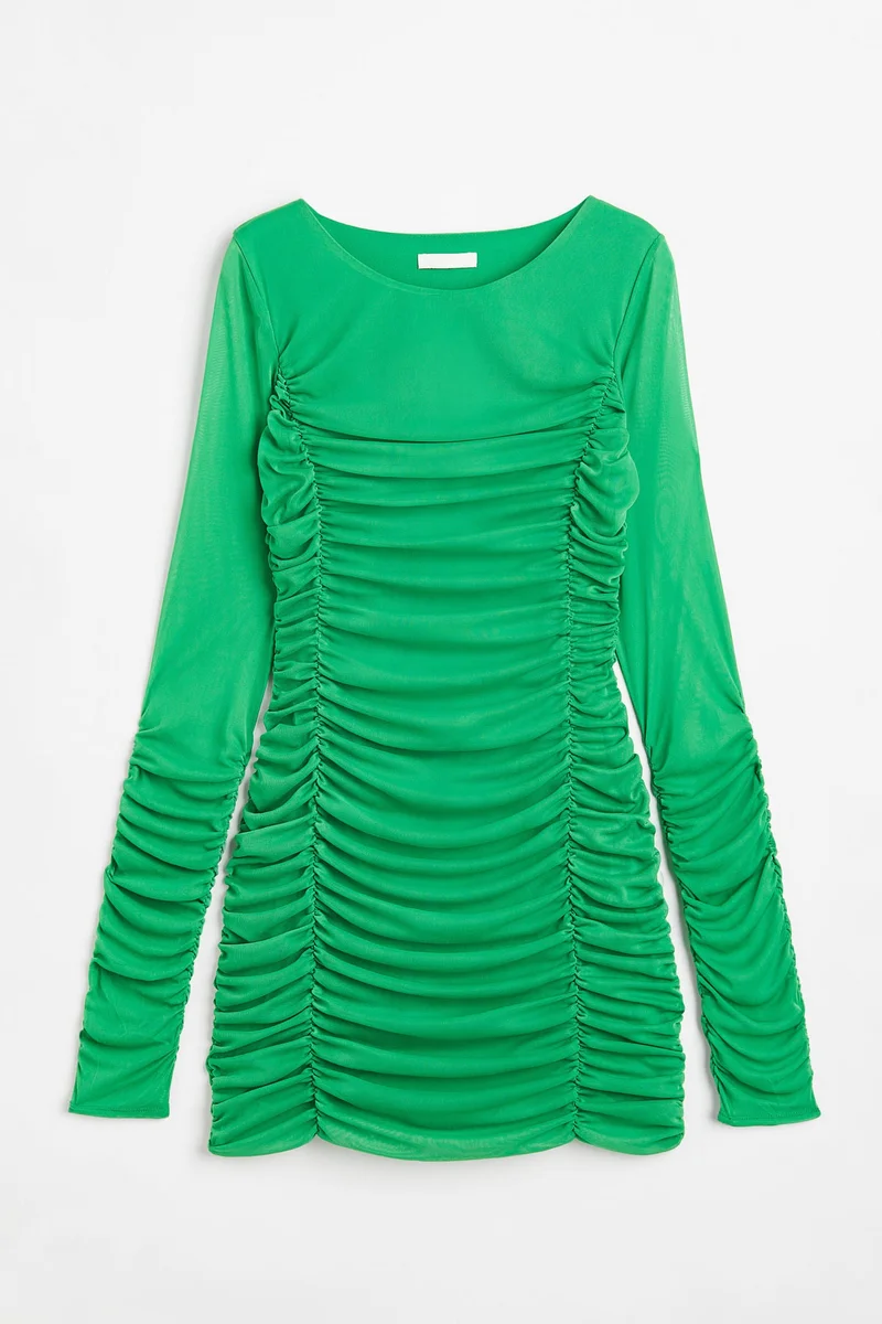 H&M Gathered mesh dress