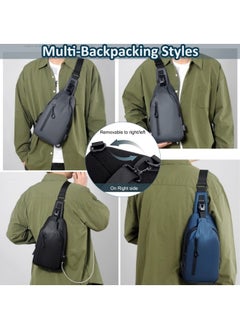 Generic Crossbody Sling Bag, Body Chest Shoulder Bag for Men Women Casual Shoulder Backpack Bag, Waterproof Leather Chest Casual Daypack with Usb Charging Port for Travel Hiking  - Image 4