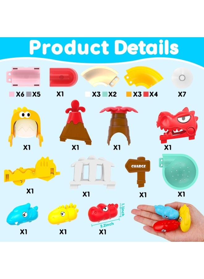 Bath Toys Bathtub Toys for Toddlers 43PCS  Wall Track Building Set Fun Baby Bath Tub Toys DIY Water Slides Tracks with 3 Dino Slide Bath Toys for Kids Bathtub Bathtime Shower Birthday Gift Assemble Educational Interactive Suction Bathtub Toy for Kids Over 18 Months - Image 2