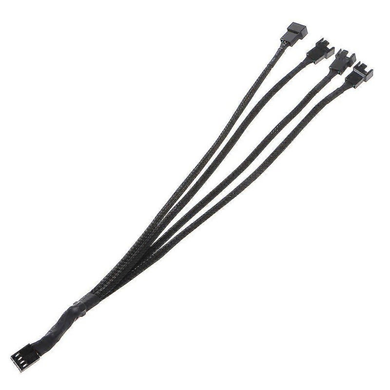 PWM Splitter 4-Pin Black Sleeved Cable: Efficient Cooling - Streamlined Cable Management Fan Hub for PC Computer Cooling Setups - Image 5