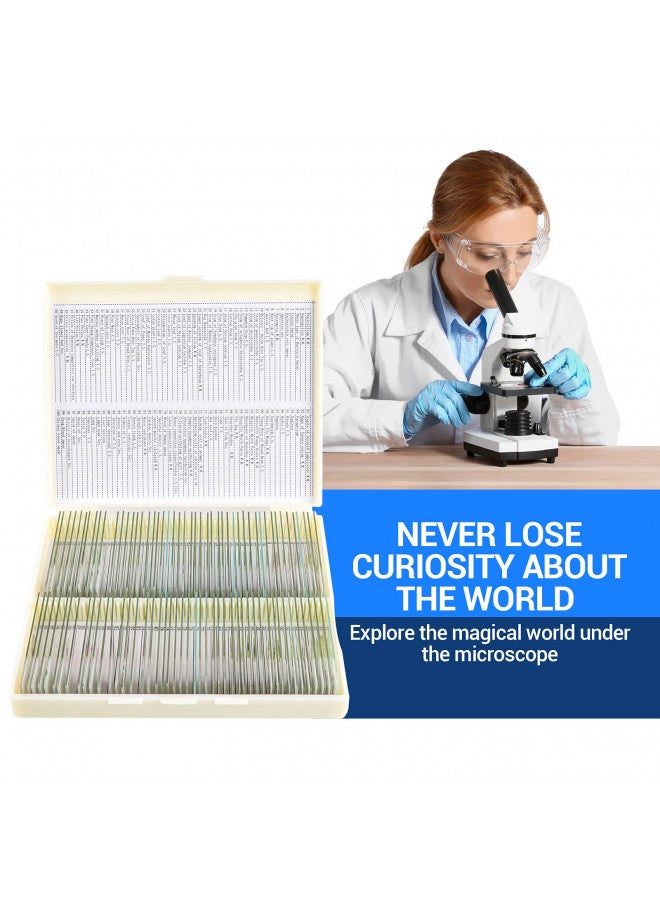 USCAMEL 100 Prepared Microscope Slides with Specimens for Kids Adults - Bacterium, Fungus, Human Tissues, Mitosis, Plants, Insects, Animals Cells Samples for Biological Science Lab, School Students - Image 3