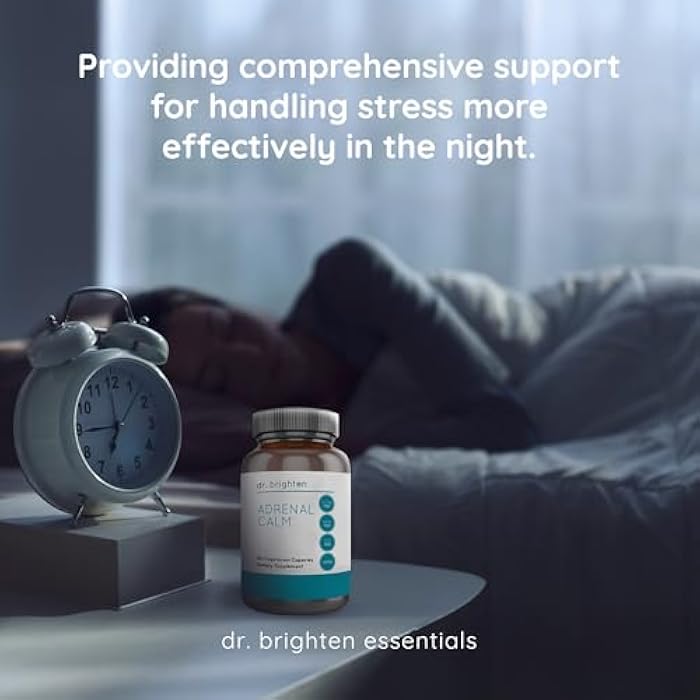 Dr. Brighten Adrenal Calm — Ashwagandha, B Vitamins, Lemon Balm and Amino Acids for Stress Relief, Better Sleep and Balanced Cortisol, Non-GMO — 90 Capsules - Image 3