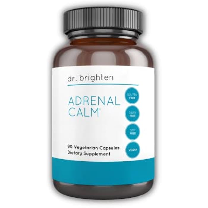 Dr. Brighten Adrenal Calm — Ashwagandha, B Vitamins, Lemon Balm and Amino Acids for Stress Relief, Better Sleep and Balanced Cortisol, Non-GMO — 90 Capsules - Image 1