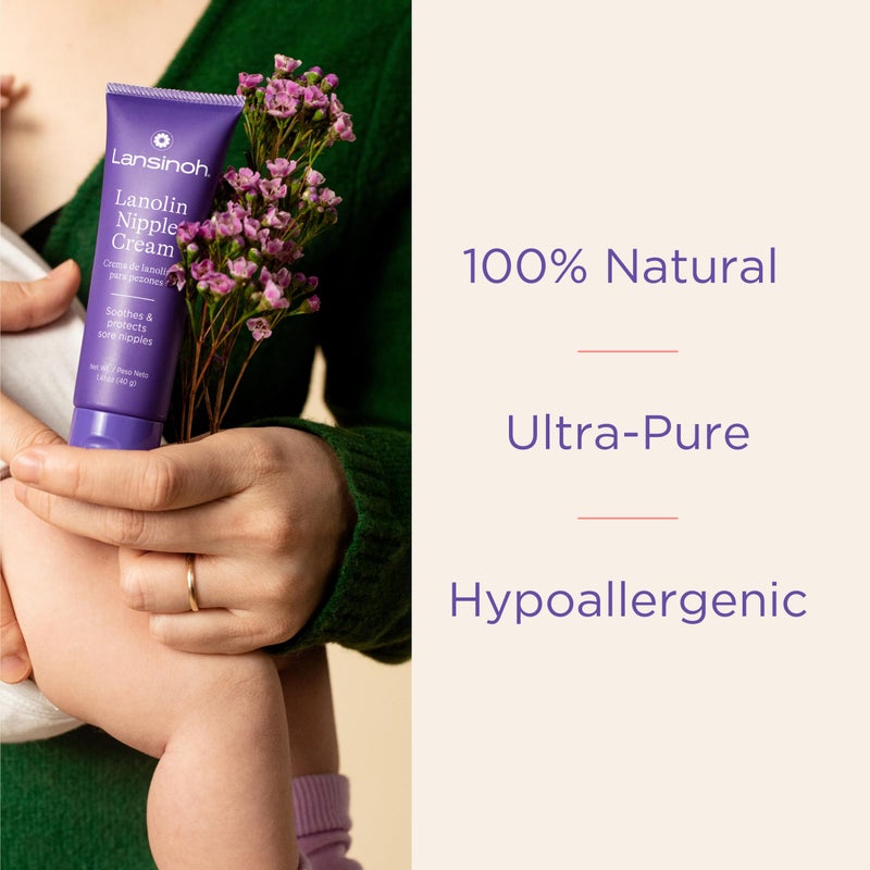 Lansinoh Lanolin Nipple Cream Safe for Breastfeeding Baby, 100% Natural Nipple Butter for Mom, Breastfeeding Essentials, 1.41 Ounces - Image 3