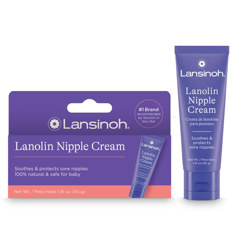Lansinoh Lanolin Nipple Cream Safe for Breastfeeding Baby, 100% Natural Nipple Butter for Mom, Breastfeeding Essentials, 1.41 Ounces - Image 1