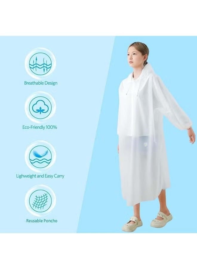 7 PCS Transparent Raincoat for Adults,Unisex Disposable PVC Rain Ponchos Portable Compressed Pocket Raincoat Individually Wrapped Long Rain Poncho with Hood for Women Men Travel Outdoor-Multi - Image 5