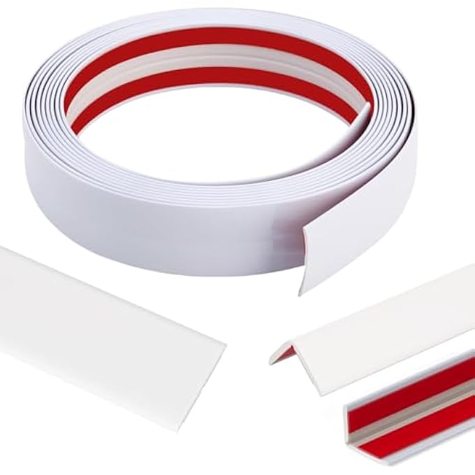 22 FEET FLEXIBLE INSIDE & OUTSIDE CORNER TRIM MOLDING, PEEL AND STICK MOLDING TRIM FOR WALLS, CORNER TRIM MOLDING, WALL CORNER PROTECTOR (WHITE, WIDTH 0.8 IN) - Image 2
